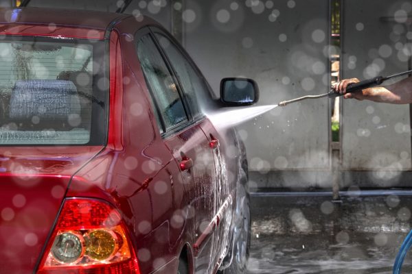 close up shot of car washing